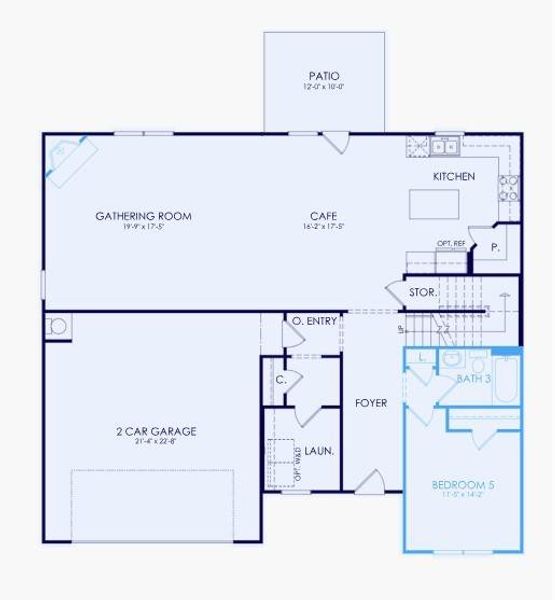 2D floor plan layout of this home in Hamilton Place, Cartersville, GA (Image 2).