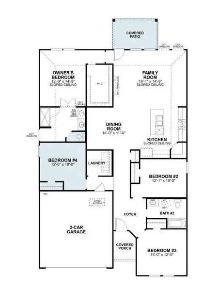 2D floor plan layout of this home in Hunters Ridge, Crowley, TX (Image 3).