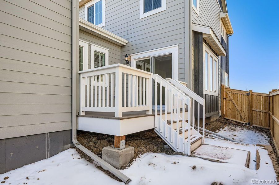 Exterior details and patio area of a home in Eastcreek Farm, Thornton (Image 2).