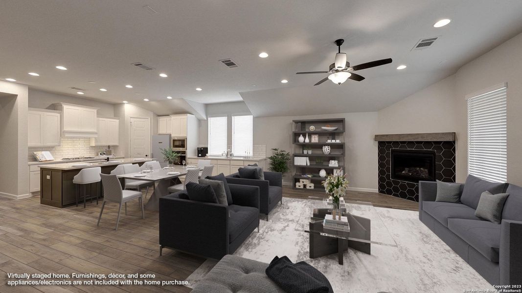 Furnished interior view inside a new home in Weston Oaks 55', San Antonio (Image 9). Furnished interior view inside a new home in Weston Oaks 55', San Antonio (Image 9).