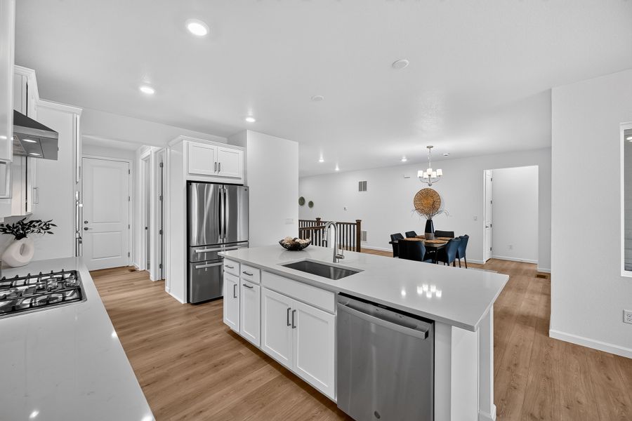 Furnished interior view inside a new home in Trailstone, Arvada (Image 9).