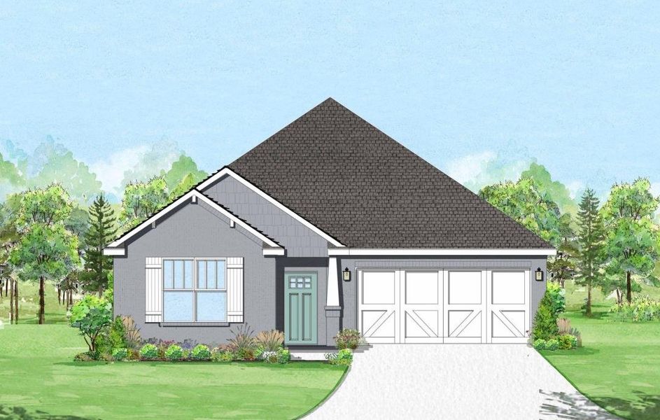 Exterior rendering of this home design in The Bluffs At Parks Of Aledo, Aledo, TX (Image 1).