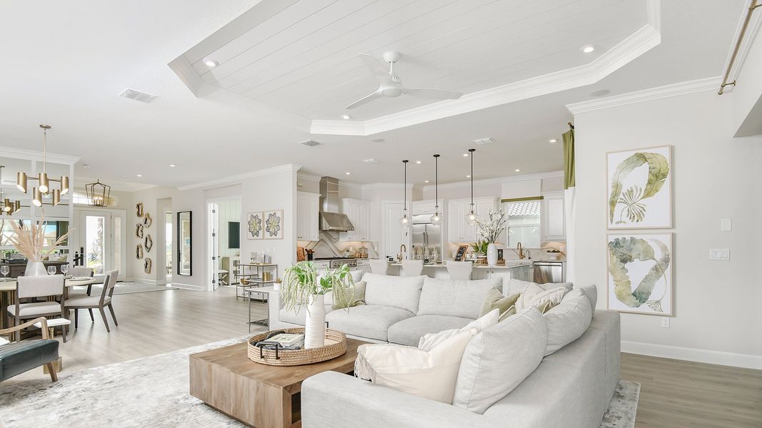 Representative furnished interior of a home built from the Pallazio by Taylor Morrison in Esplanade at Tradition, Port St. Lucie (Image 3).
