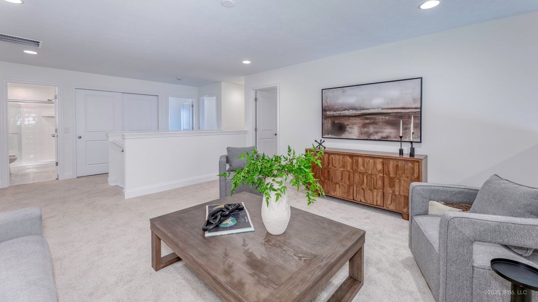 Furnished interior view inside a new home in The Courtyards at Oak Grove, Durham (Image 29).