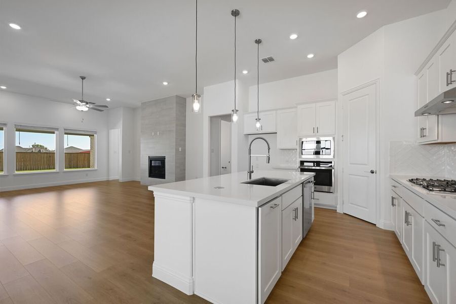 Furnished interior view inside a new home in South Oak 60s, Lakewood Village (Image 7). Furnished interior view inside a new home in South Oak 60s, Lakewood Village (Image 7).