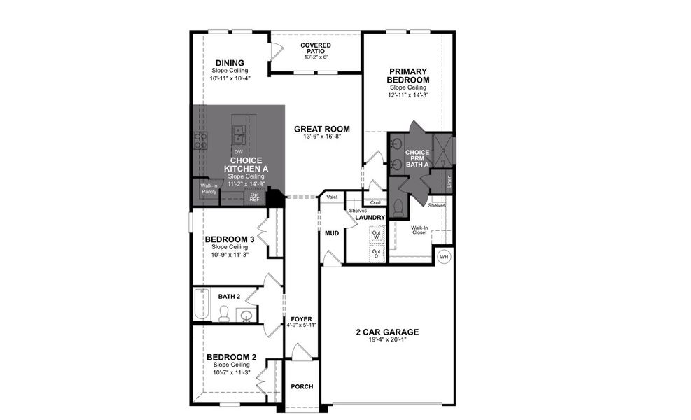2D floor plan layout for the Sierra by Beazer Homes in Legacy Hills, Rio Medina, TX (Image 3).
