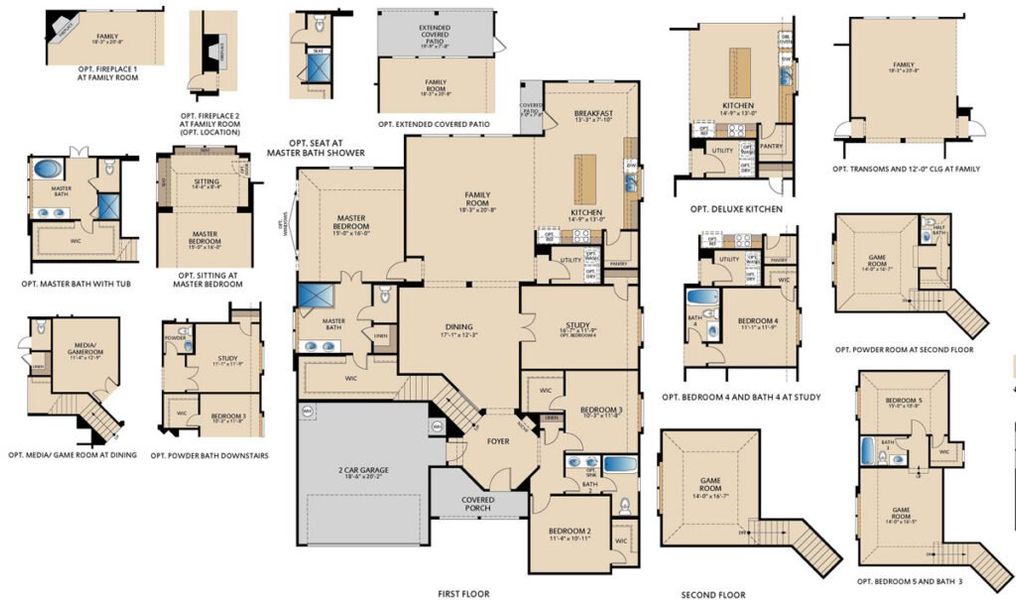 2D floor plan layout for the Fairview II by Pacesetter Homes in Heartland, Heartland, TX (Image 5). 2D floor plan layout for the Fairview II by Pacesetter Homes in Heartland, Heartland, TX (Image 5).
