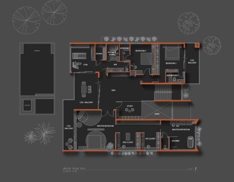 2D floor plan layout of this home in , Boca Raton, FL (Image 6).
