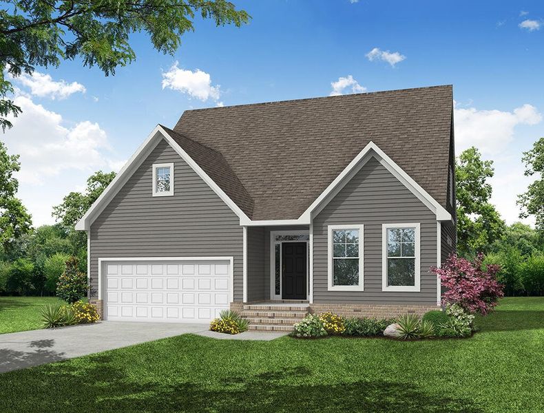 Representative exterior photo of a completed home built from the Amelia by Eastwood Homes in Enclave at Riverdale, Huntersville, NC (Image 8).