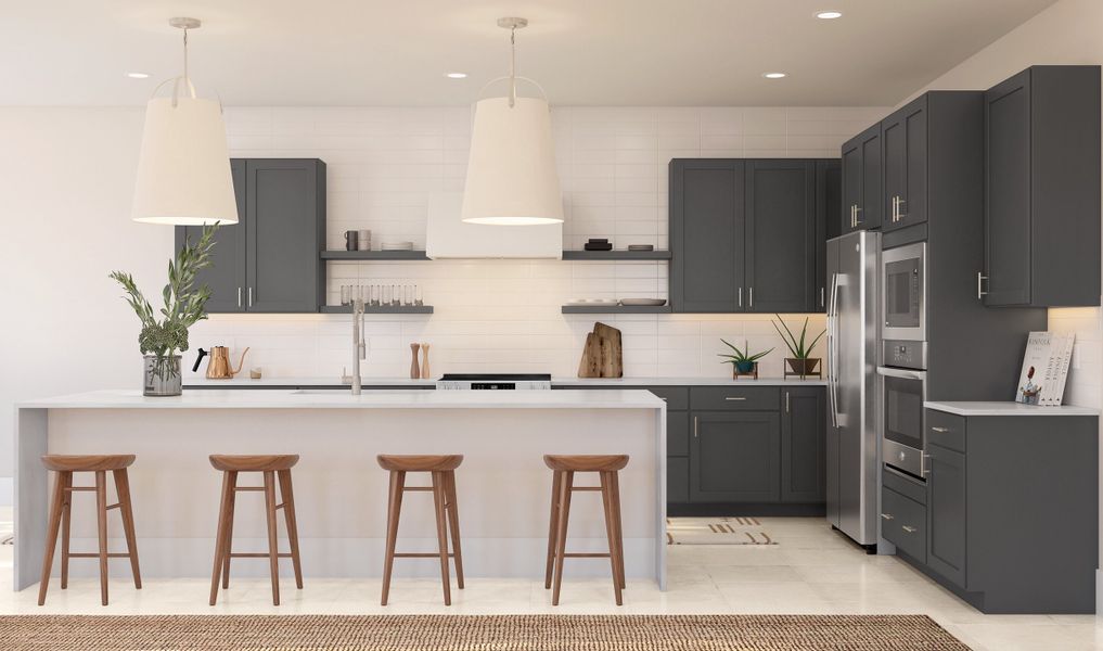 Loft Look kitchen with pendant lighting