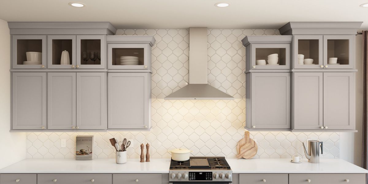 Kitchen with full-height backsplash