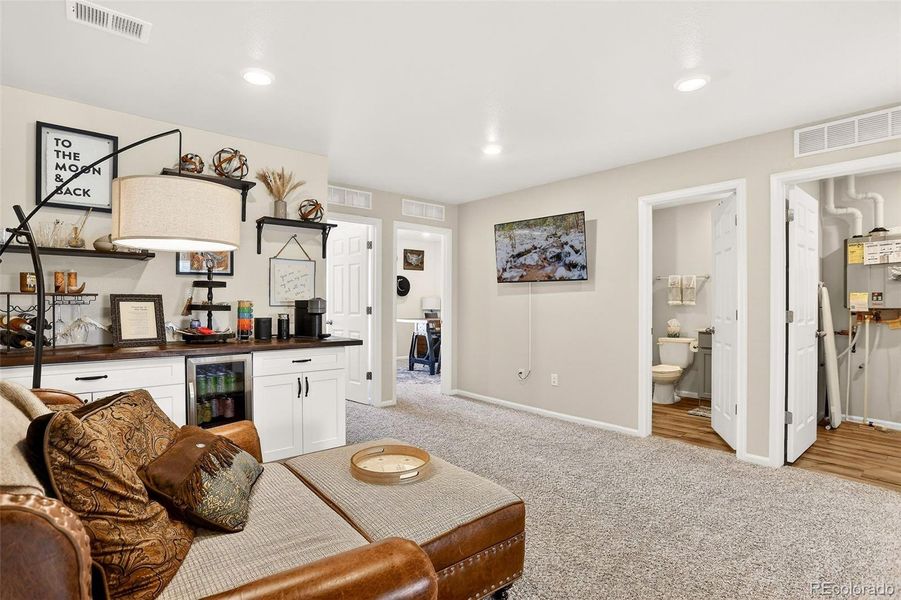 Flexible Loft Space with Built In Bar Flexible Loft Space with Built In Bar