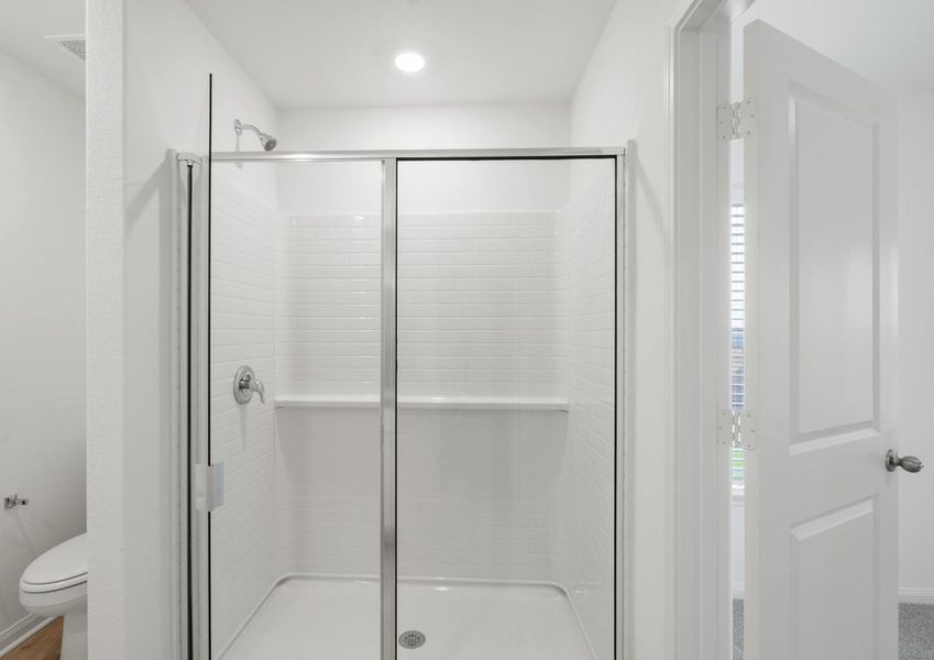 Step-in shower in master bathroom Step-in shower in master bathroom