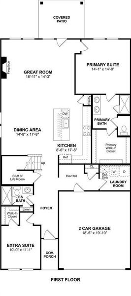 2D floor plan layout of this home in Aspire at Reunion, Newark, TX (Image 3).