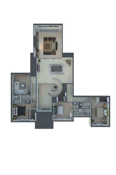 2D floor plan layout of this home in Woodson’s Reserve 80′, Spring, TX (Image 5).