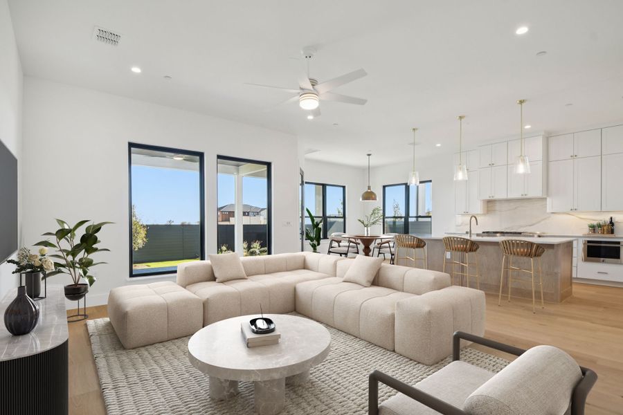 Furnished interior view inside a new home in Milky Way at River Place, Austin (Image 9).