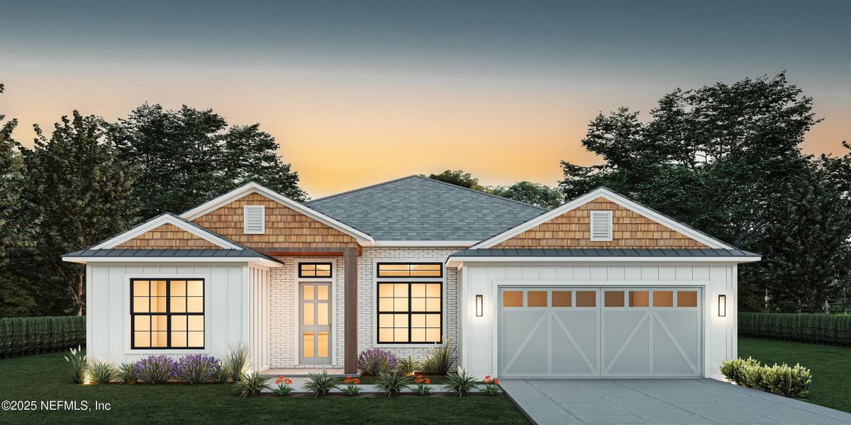 Front exterior of a new home in , St. Augustine, FL, highlighting curb appeal (Image 1). Front exterior of a new home in , St. Augustine, FL, highlighting curb appeal (Image 1).