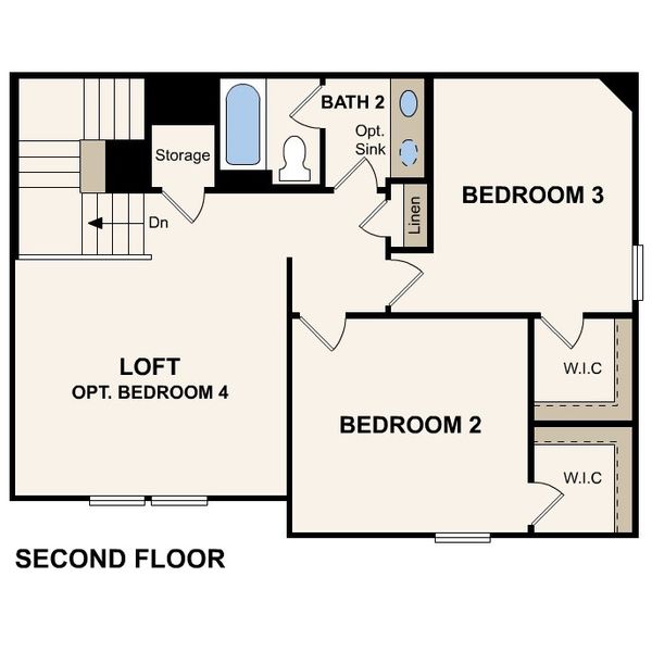 2D floor plan layout of this home in Evelyn, Austin, TX (Image 5).