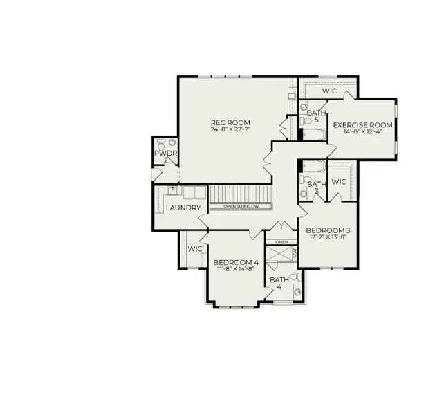 2D floor plan layout for the Bellevue by Homes by Dickerson in Blanton's Grove, Wake Forest, NC (Image 3).