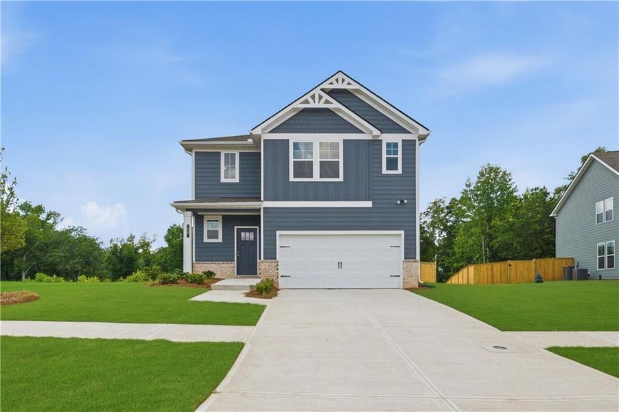 Front exterior of a new home in Chapel Hill, Newnan, GA, highlighting curb appeal (Image 19).