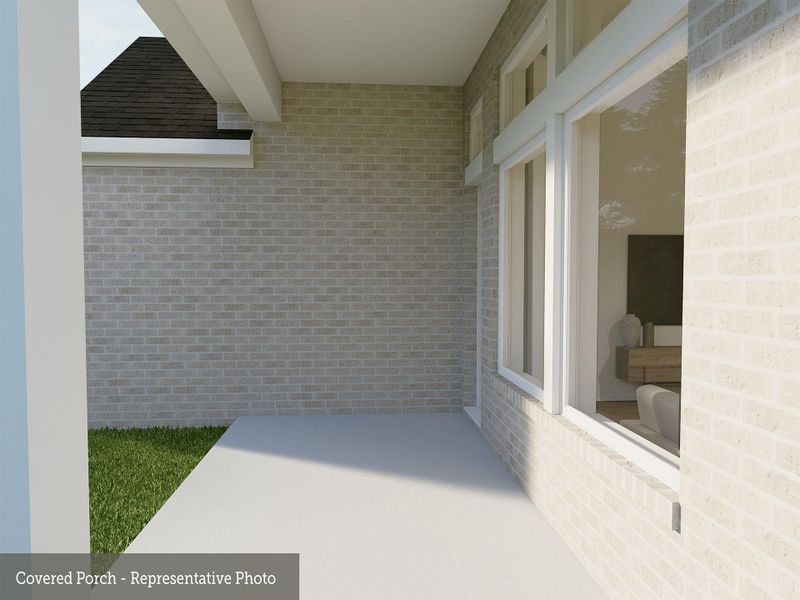 Exterior details and patio area of a home in The Woodlands Hills - Reserve Collection, Willis (Image 2). Exterior details and patio area of a home in The Woodlands Hills - Reserve Collection, Willis (Image 2).