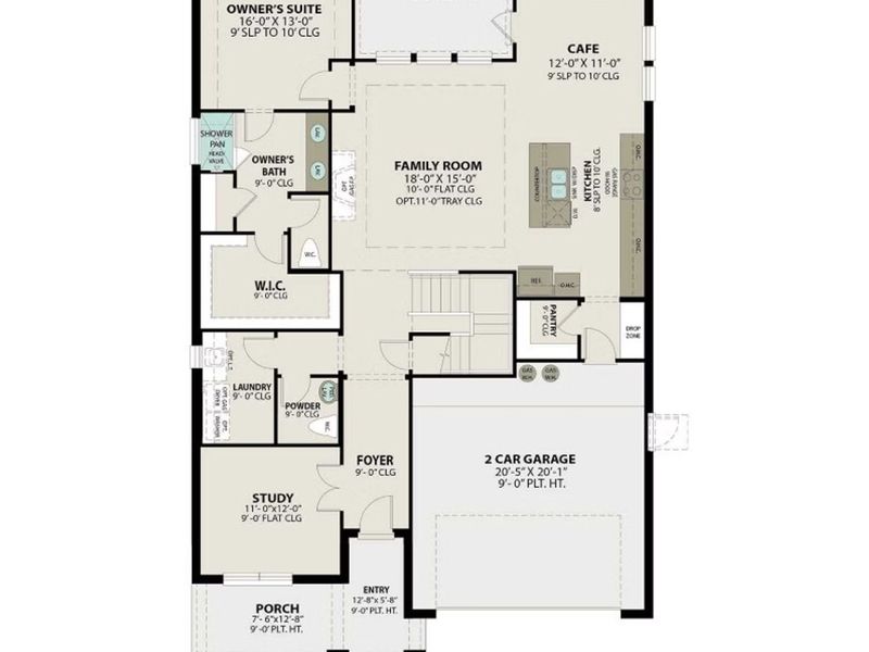 2D floor plan layout of this home in Horizon Pointe, Converse, TX (Image 2).