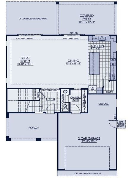 2D floor plan layout for the Camelback by William Ryan Homes in Alta Vida at Westpark, Buckeye, AZ (Image 4).