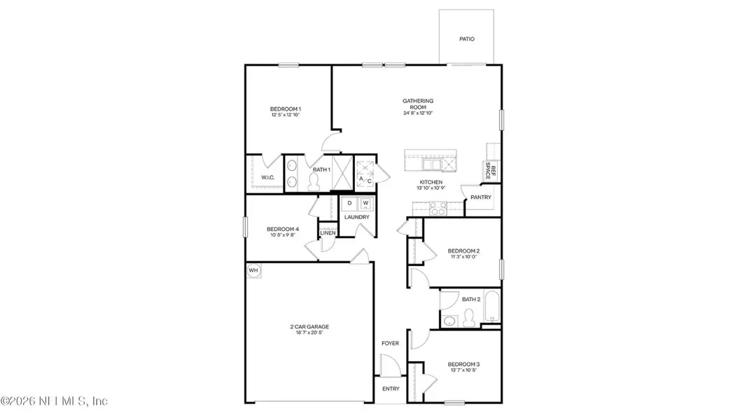 2D floor plan layout of this home in The Arbors, Jacksonville, FL (Image 3). 2D floor plan layout of this home in The Arbors, Jacksonville, FL (Image 3).
