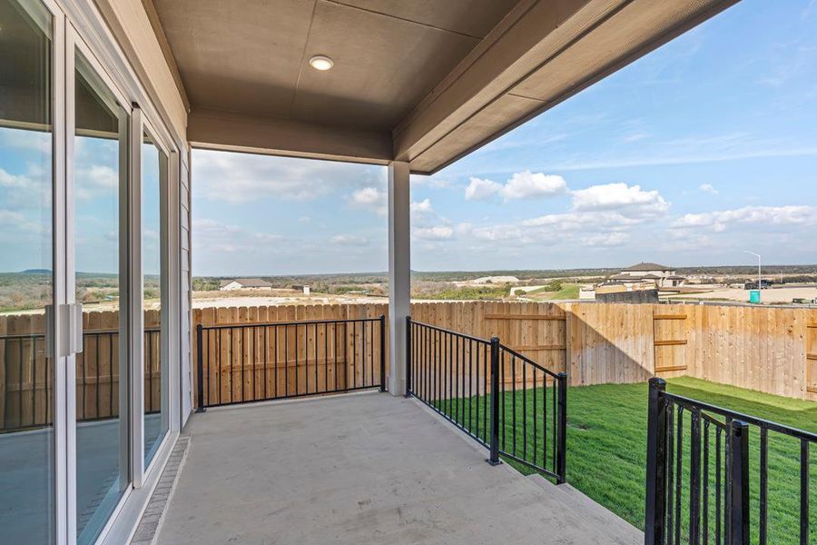 Exterior details and patio area of a home in Lariat, Liberty Hill (Image 24). Exterior details and patio area of a home in Lariat, Liberty Hill (Image 24).