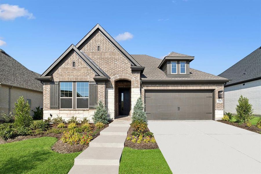 Front exterior of a new home in Mantua Point Classics, Van Alstyne, TX, highlighting curb appeal (Image 2). Front exterior of a new home in Mantua Point Classics, Van Alstyne, TX, highlighting curb appeal (Image 2).
