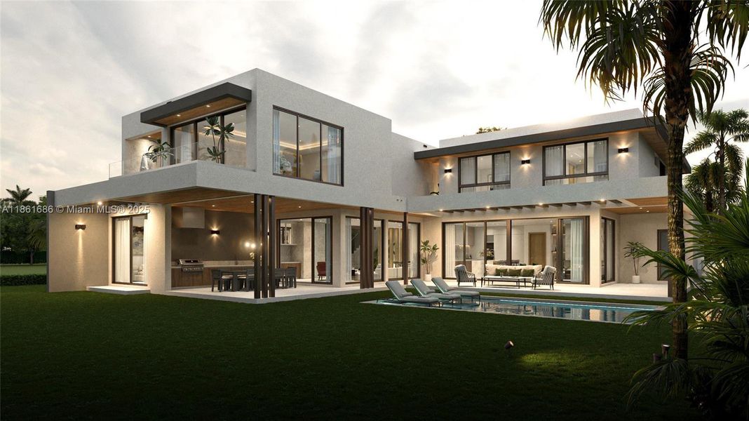 Front exterior of a new home in , South Miami, FL, highlighting curb appeal (Image 2). Front exterior of a new home in , South Miami, FL, highlighting curb appeal (Image 2).