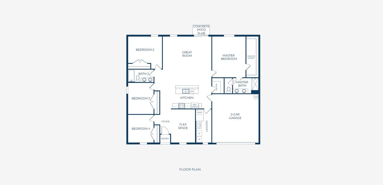2D floor plan layout for the Willow by Maronda Homes in Palm Coast, Palm Coast, FL (Image 5).