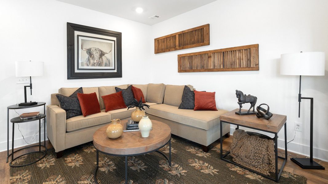 Family Room of the Rochester Design by DRB Homes