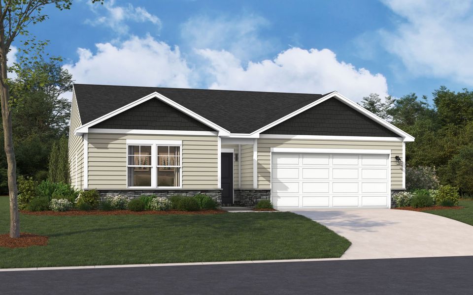 Elevation E with Stone Water Table