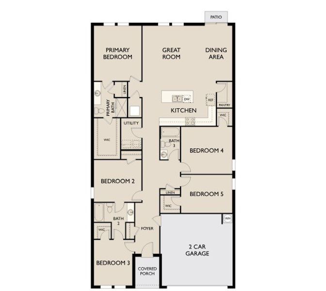 2D floor plan layout for the Kepler by Starlight Homes in The Trails, Phoenix, AZ (Image 3).