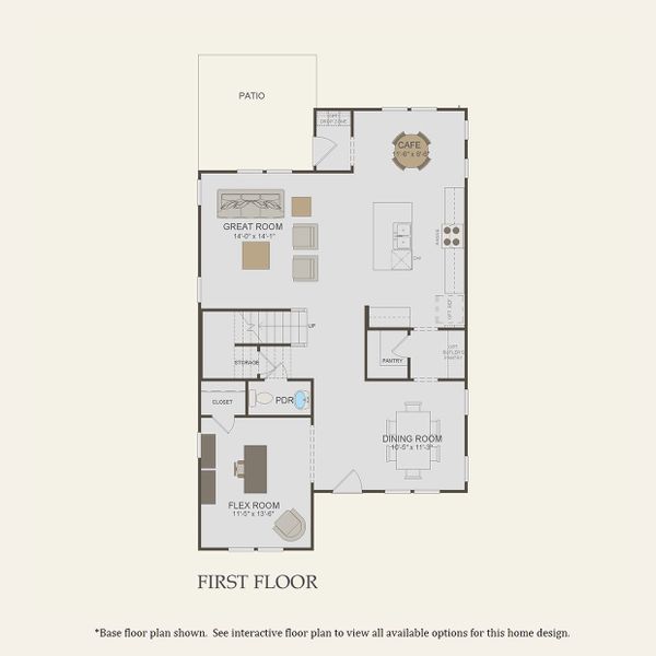 2D floor plan layout for the Violet by Pulte Homes in Heartwood, Richmond Hill, GA (Image 6).