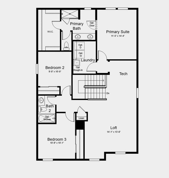 2D floor plan layout for the Peak by Taylor Morrison in Lake Bluff, Greeley, CO (Image 4).
