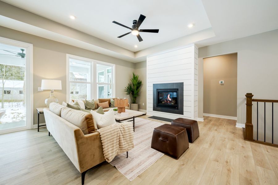 Representative furnished interior of a home built from the Morgan by Fischer Homes in Easton Park, Dallas (Image 5).