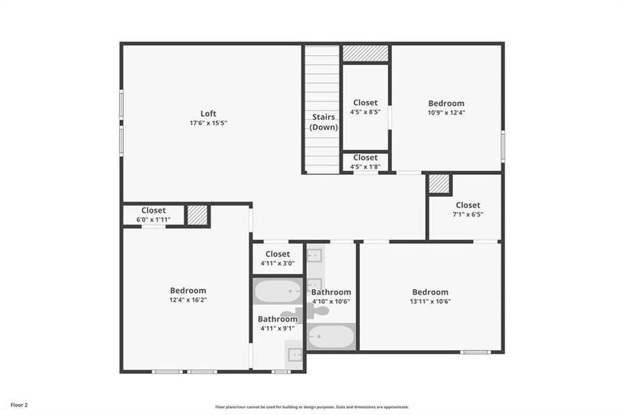 2D floor plan layout of this home in River Pointe, Monroe, GA (Image 7).