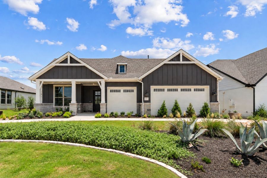 Representative exterior photo of a completed home built from the Stardom by Del Webb in Del Webb New Braunfels at Veramendi, New Braunfels, TX (Image 23).