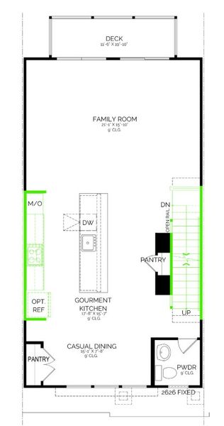 2D floor plan layout of this home in Atwater Station - Midtown Collection, Fuquay Varina, NC (Image 4).
