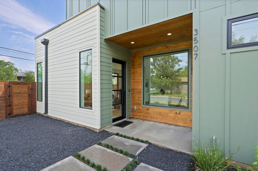 Front exterior of a new home in , Austin, TX, highlighting curb appeal (Image 20). Front exterior of a new home in , Austin, TX, highlighting curb appeal (Image 20).