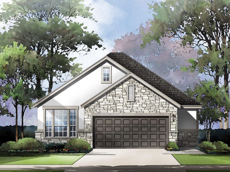 Belmont Floor Plan in Willis Ranch, San Antonio Elevation E Belmont Floor Plan in Willis Ranch, San Antonio Elevation E