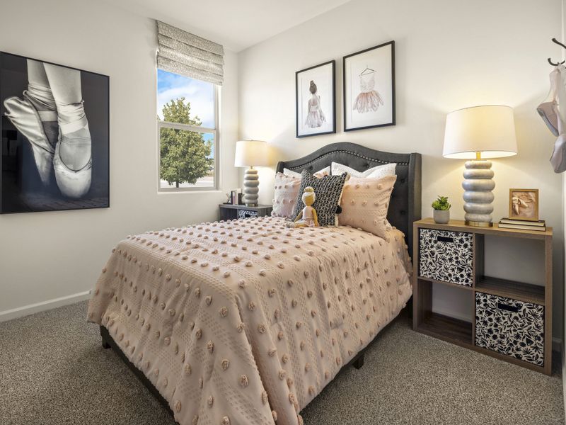 The second bedroom makes for a perfect kid's or guest bedroom.