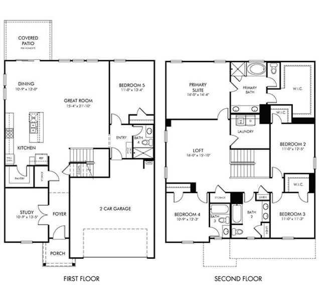 2D floor plan layout of this home in Watkins Glen, Raleigh, NC (Image 2). 2D floor plan layout of this home in Watkins Glen, Raleigh, NC (Image 2).