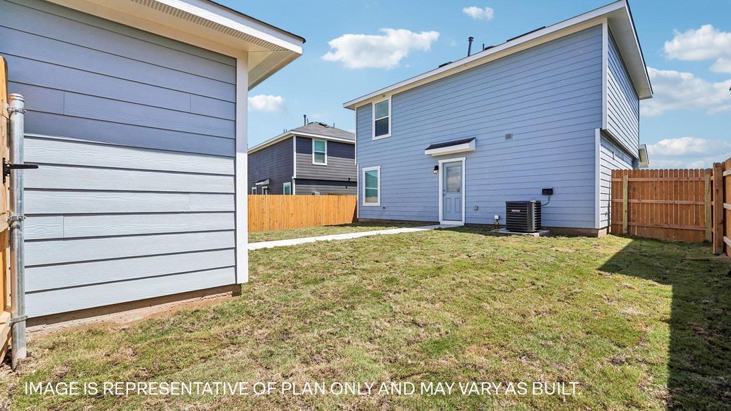Exterior details and patio area of a home in Prairie Lakes, Buda (Image 4).
