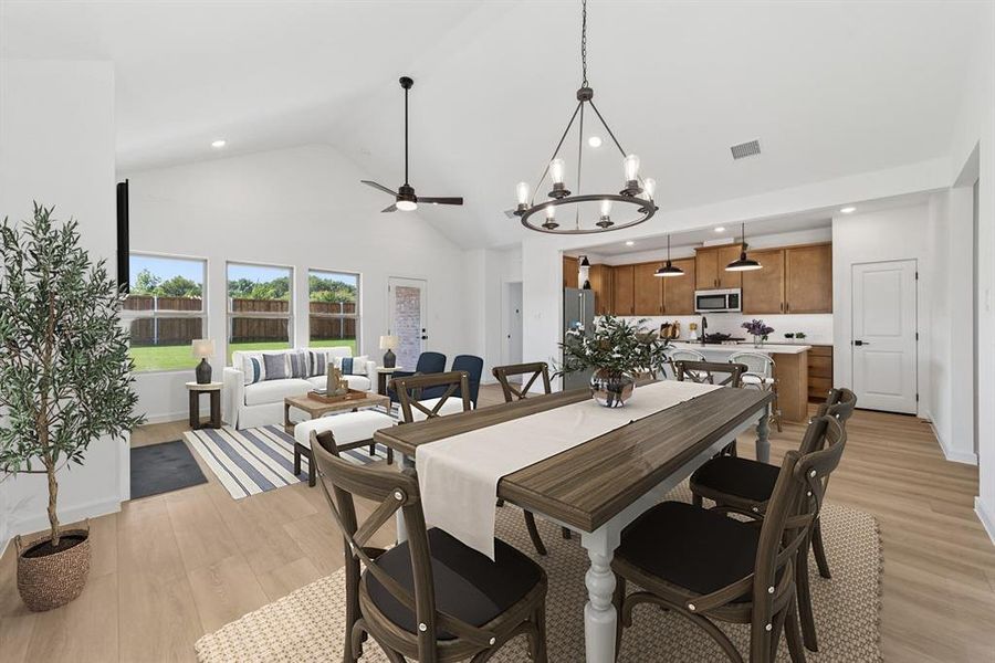 Furnished interior view inside a new home in Aspire at Noble Ridge, Howe (Image 11). Furnished interior view inside a new home in Aspire at Noble Ridge, Howe (Image 11).