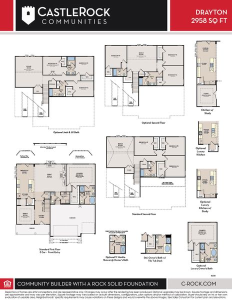2D floor plan layout of this home in Dorris Farm, White House, TN (Image 2).