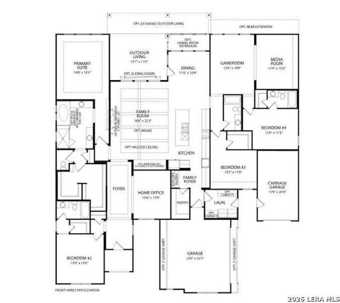 2D floor plan layout of this home in Shavano Highlands, San Antonio, TX (Image 3).