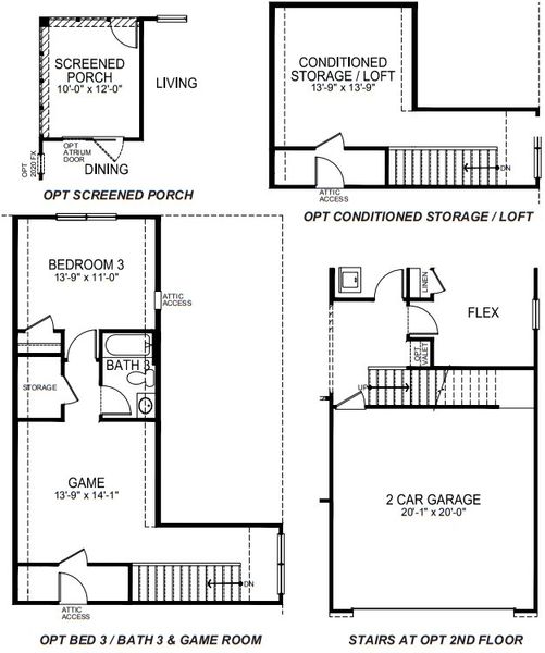 2D floor plan layout for the ARLINGTON DRHe by D.R. Horton in Valley View, Waynesville, NC (Image 4).